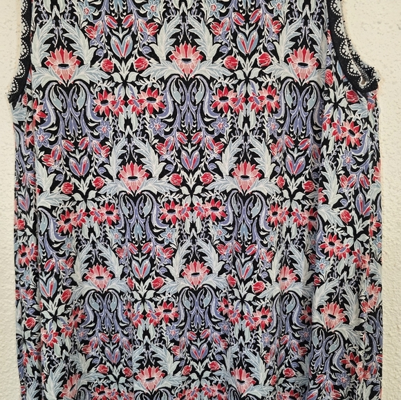 LOFT Medium Stretchy Boho Multicolor Paisley Shift Dress - Picture 6 of 8